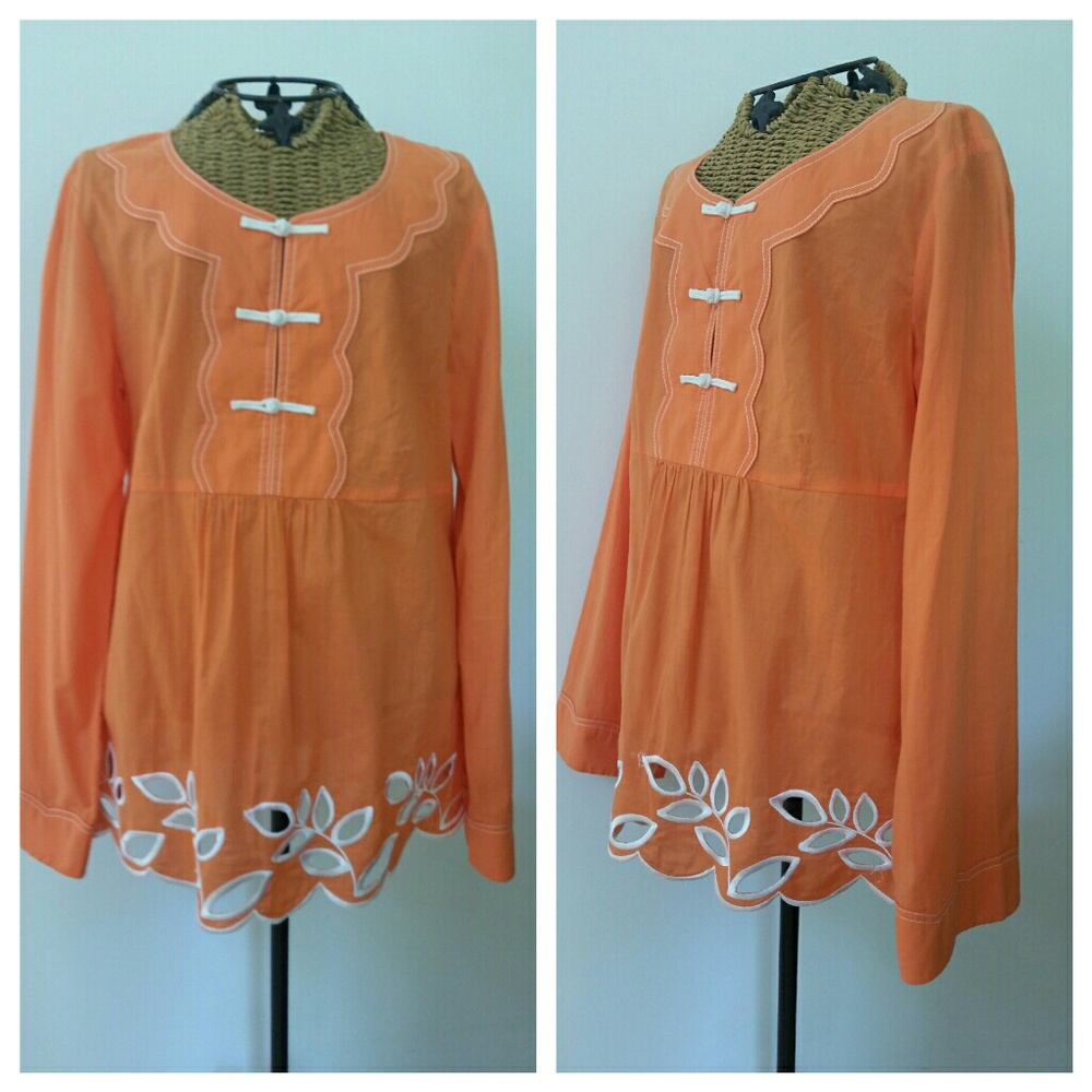 Xsoldx Lilly Pulitzer orange tunic top m - Picture 2 of 3